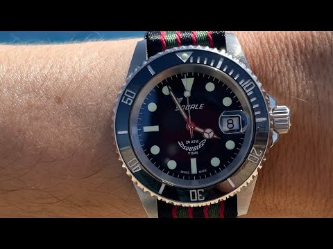 Squale 20 ATMOS MAXI Ceramic 1545 Swiss Automatic Dive Watch & BluShark NATO Strap: A Perfect Match!