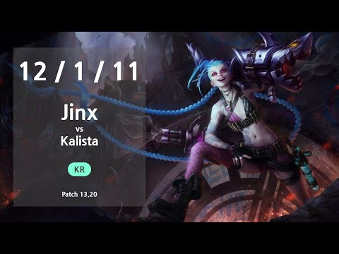 Jinx ADC vs Kalista - KR Challenger Patch 13.20