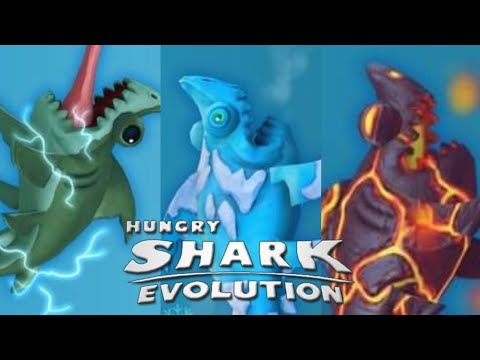 SHARKELEON (ELECTRIC, LAVA & ICE) POWERS!!! - Hungry Shark Evolution