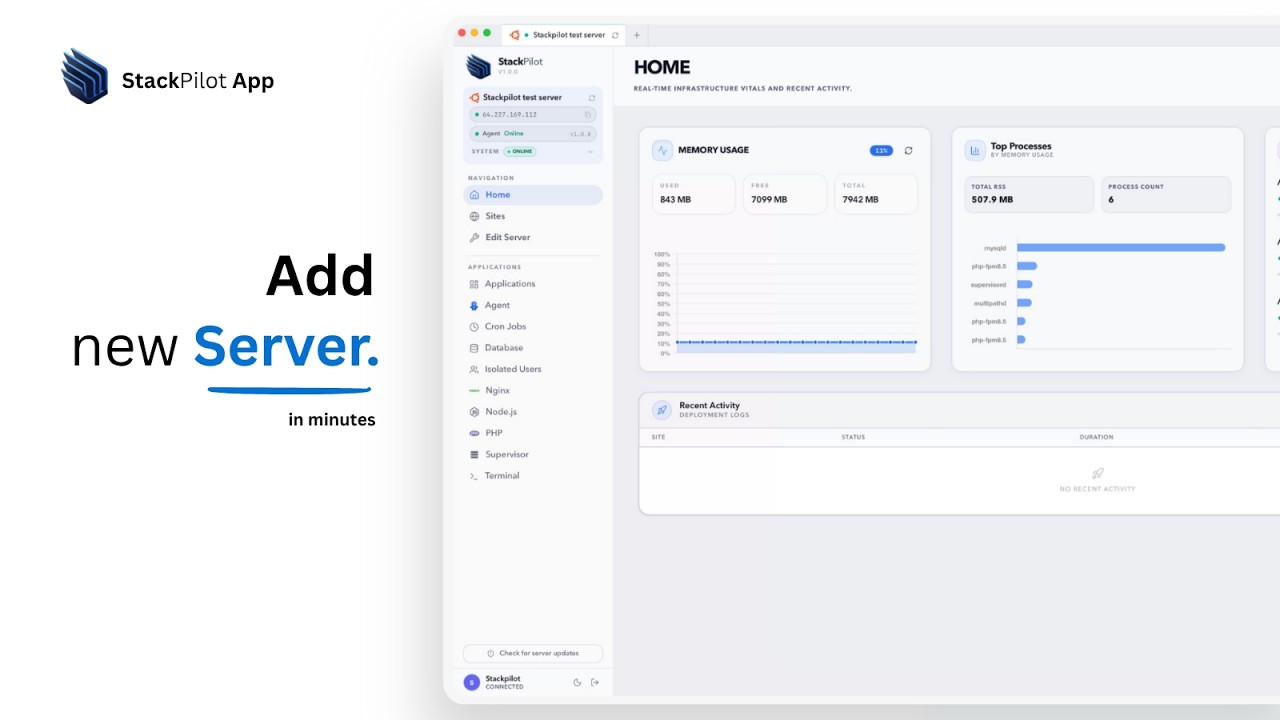 Setting up a production server with StackPilot App