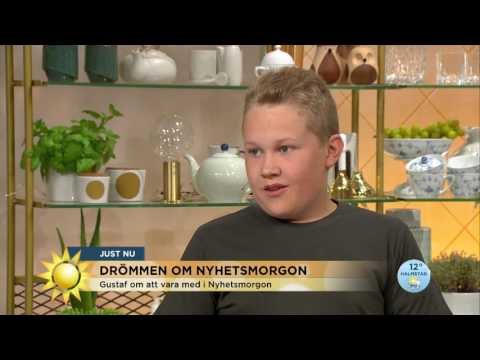 Gustaf, 14, debuterar som programledare: "Min högsta dröm"  - Nyhetsmorgon (TV4)
