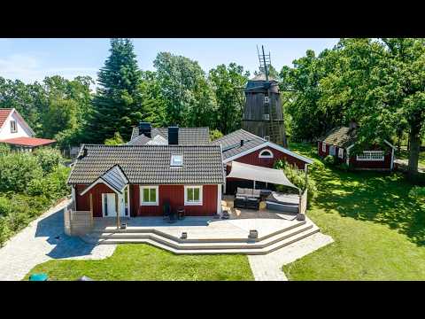Villa Kvarnbacken – Luxus-Ferienhaus in Schweden mit Indoor-Pool, Jacuzzi & Windmühle | Småland