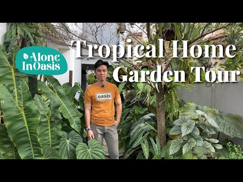 Tropical Home Outdoor Garden Tour in 2023 | Alone in Oasis's first garden tour in 2023