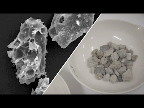 What is volcanic ash made of?