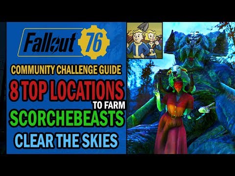 Fallout 76 - How to FARM SCORCHEBEASTS for the Community CHALLENGE Clear the Skies | Strategy Guide
