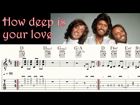 HOW DEEP IS YOUR LOVE | BEE GEES | Complete version | Acoustic Guitar Lesson | TAB & Sheet Music