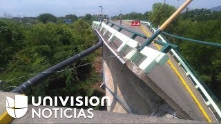 Una casa desplomada y un puente roto en Oaxaca por nuevo sismo tras el terremoto en México