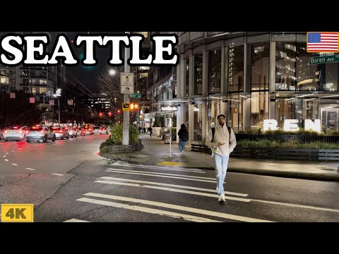 🌧️ Seattle Overcast Silent Walking Tour | 4K 60FPS  Pure City Sounds & Vibes 🇺🇸🎥| @Chyfum