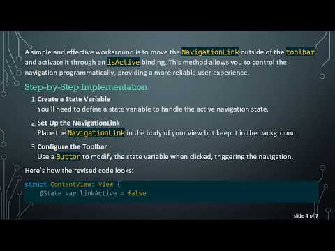 How to Push a View from a ToolbarItem in SwiftUI