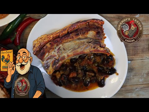 Τραγανή πανσέτα με μαύρους γίγαντες στο φούρνο