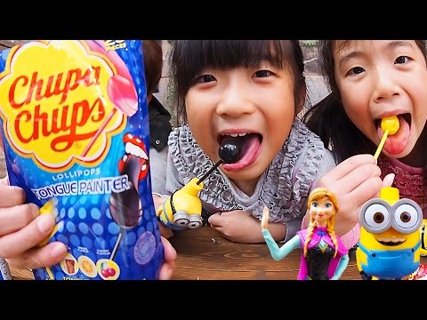 Chupa Chups TONGUE PAINTER & Spin Pop of Minions