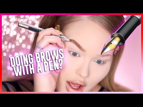 I TRIED DOING MY BROWS WITH A PEN?? OMG! Video