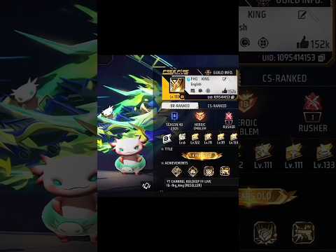 World highest player 100 level uid FHG king 👑 uid