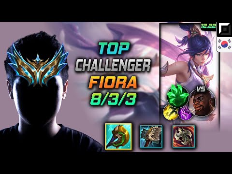 Challenger Top Fiora Build Divine Sunderer Grasp of the Undying - LOL KR 12.22