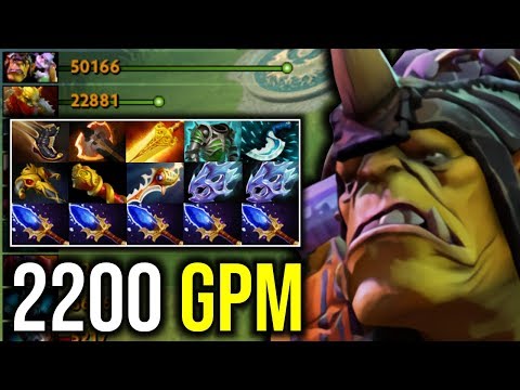WTF 2200 GPM..!! 5x Scepter Full 6 Slot Item Alchemist 7.21d | Dota 2