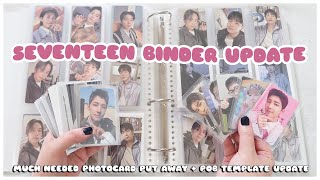 organizing + storing new kpop photocards | my seventeen binders ☁️🩷 fml pobs + comeback catching up
