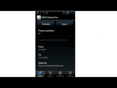 SMSToExcel Backup SMS in Excel Video