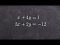 Solve a system of linear equations using substitution