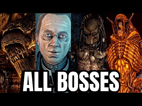 Aliens Vs Predators 2010 | All Boss Fights + End Cutscenes