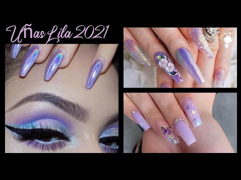 TENDENCIA UÑAS 2022/ COLOR LILA/ DISEÑOS PRIMERA 2021
