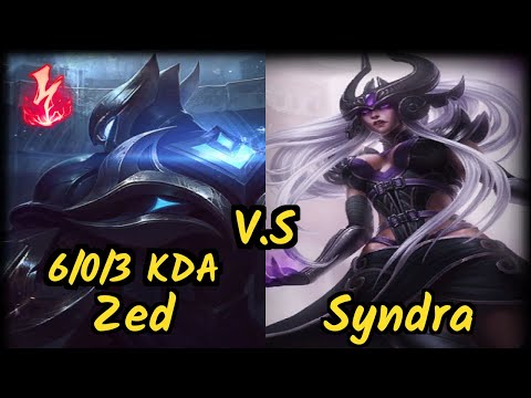 Zedxsmurf (ZED) vs SYNDRA - 6/0/3 KDA MID GAMEPLAY - EUW Ranked DIAMOND