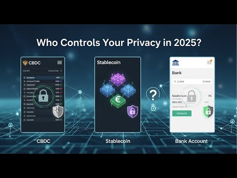 "CBDC vs Stablecoin vs Bank Account — Who Controls Your Privacy in 2025?