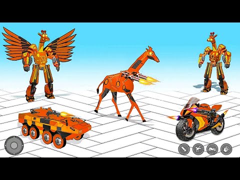 Giraffe Robot Car Transform City Of Wars Games 2022 - iOS Android Gameplay