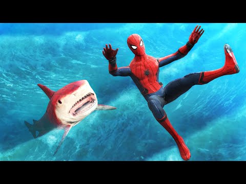 GTA 5 Epic Ragdolls | Spider-Shark vs SPIDERMAN ep.3 (Euphoria Showcase)