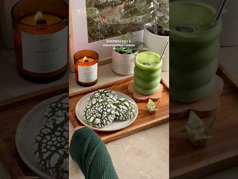BAKEMAS DAY 2: matcha crinkle cookies 💚