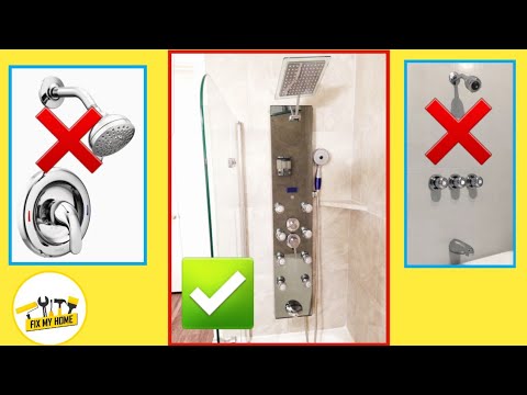 Replace 3 handle and single handle shower valve with shower panel blue ocean