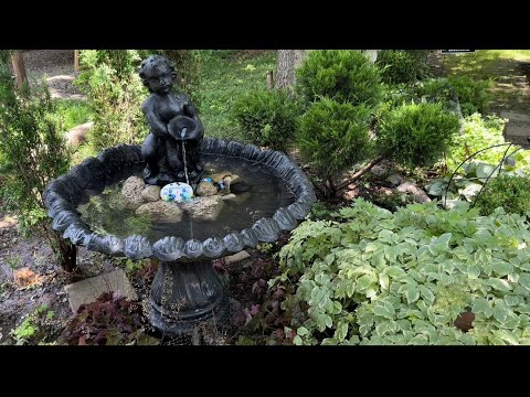 Peaceful Sound of Water in the Garden | Poposoap Filtered Solar Water Fountain Review & Demo