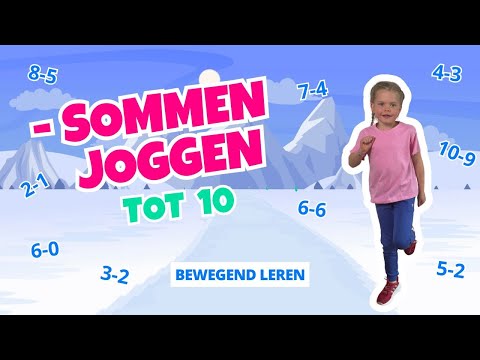 🏔️ Sommenjoggen – Minsommen en erafsommen tot 10 | Bewegend leren groep 3 en 4 ❄️