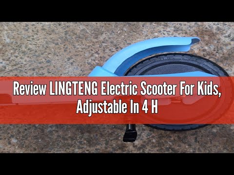 LINGTENG Electric Scooter is Suitable for Girls Aged 6-10, Kid Scooter with LCD Luminous Rainbow Lights and Flashing Wheels, Adjustable Speed and Height Electric Scooter(Pink) video review thumbnail