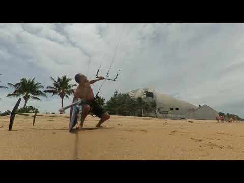 Testing camera boom on hydrofoil