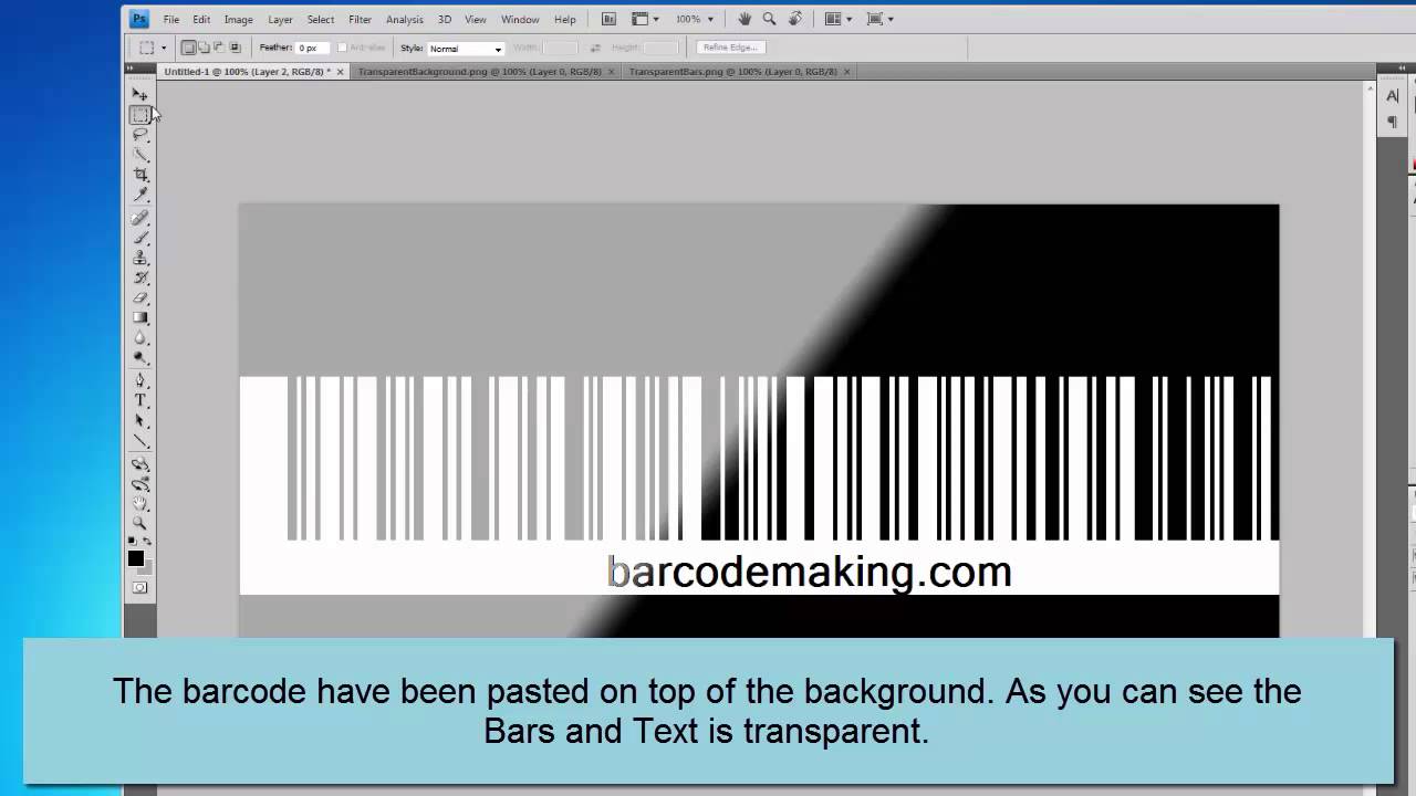 Transparent barcode (bitmap)