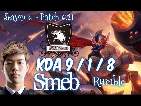 ROX Smeb RUMBLE vs RIVEN Top - Patch 6.21 KR Ranked