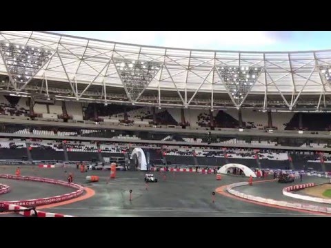 David Coulthard taking the Aerial Atom around the Celebrity Skills Challenge course at the 2015 RoC