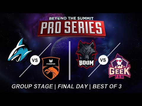[English] Live: BOOM ESPORTS vs GEEKFAM | BTS Pro Series | Group Stage Final Day