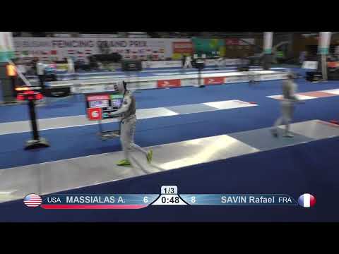 2023 140 T16 01 M F Individual Busan KOR GP BLUE MASSIALAS USA vs SAVIN FRA