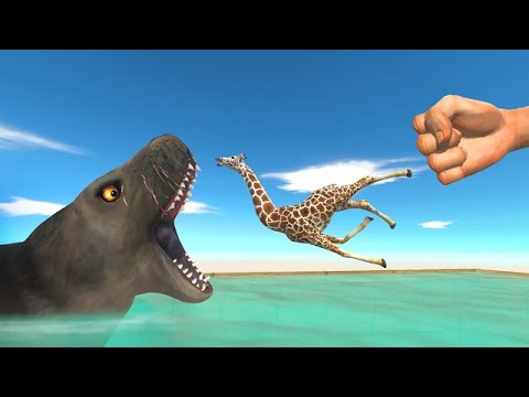 Dinosaurs vs Prehistoric Mammals - Who Can Escape From Giant Seal? - Animal Revolt Battle Simulator