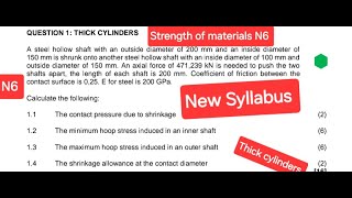 hollow shafts Strength of materials and structures N6 exam question