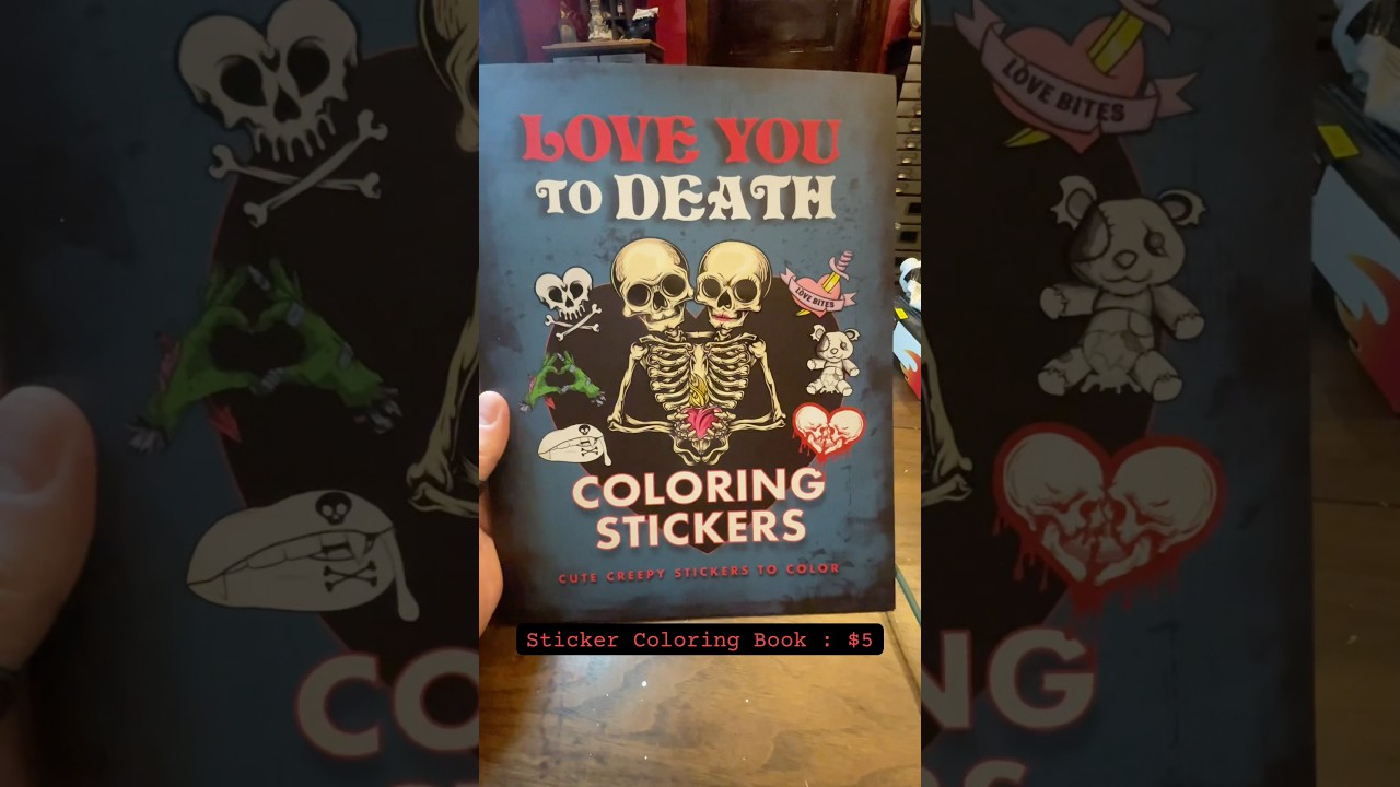 Artist tries alcohol markers and a gothic sticker coloring book from 5 Below #5below #jaimeleighart