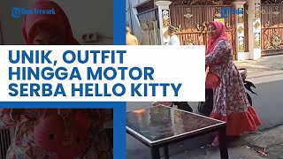 Penampilan Unik Mama Fira Jemput Anak Pakai Motor Hello Kitty hingga Outfit Serba Pink