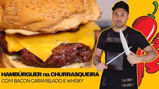 SEGREDO REVELADO, COMO FAZER HAMBURGUER NA CHURRASQUEIRA COM BACON CARAMELADO.