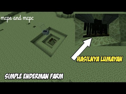 Simple enderman xp farm #mcpe_ tutorial