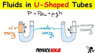 Hydrostatics:  Two Fluids in U-Shaped Tube