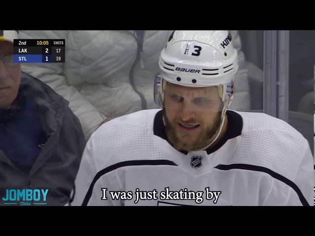 Blues Goalie, Binnington leaves the crease to bump Clifford, a breakdown