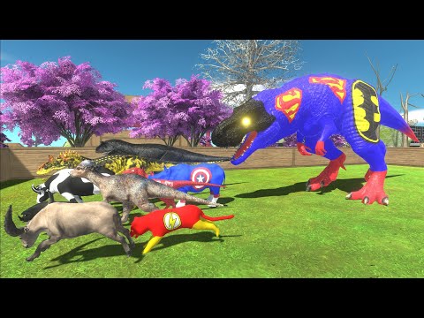 Escape from BATSUPERMAN T-REX - Animal Revolt Battle Simulator