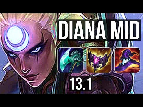 DIANA vs ZIGGS (MID) | 75% winrate, Quadra, 9/1/3, Legendary | EUW Diamond | 13.1