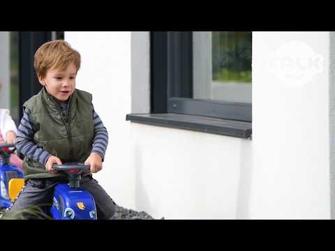Sparkbil FALK Traktor m. trailer, kratta och skyffel Baby girl New Holland